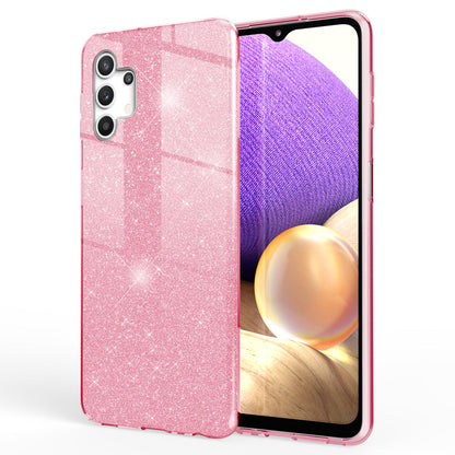NALIA Glitzerhülle für Samsung Galaxy A32 5G – Funkelnder Glitzer-Look & Grip – SHINEPOP (Silikon Case) – Marke aus Berlin