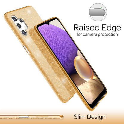 NALIA Glitzerhülle für Samsung Galaxy A32 5G – Funkelnder Glitzer-Look & Grip – SHINEPOP (Silikon Case) – Marke aus Berlin