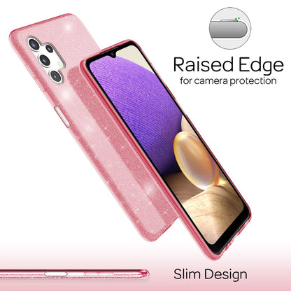 NALIA Glitzerhülle für Samsung Galaxy A32 5G – Funkelnder Glitzer-Look & Grip – SHINEPOP (Silikon Case) – Marke aus Berlin