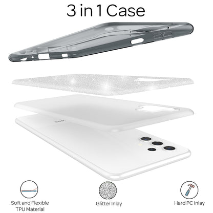 NALIA Glitzerhülle für Samsung Galaxy A32 5G – Funkelnder Glitzer-Look & Grip – SHINEPOP (Silikon Case) – Marke aus Berlin