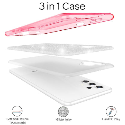NALIA Glitzerhülle für Samsung Galaxy A32 5G – Funkelnder Glitzer-Look & Grip – SHINEPOP (Silikon Case) – Marke aus Berlin