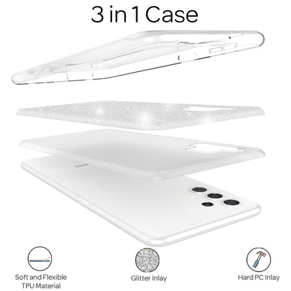 NALIA Glitzerhülle für Samsung Galaxy A32 5G – Funkelnder Glitzer-Look & Grip – SHINEPOP (Silikon Case) – Marke aus Berlin