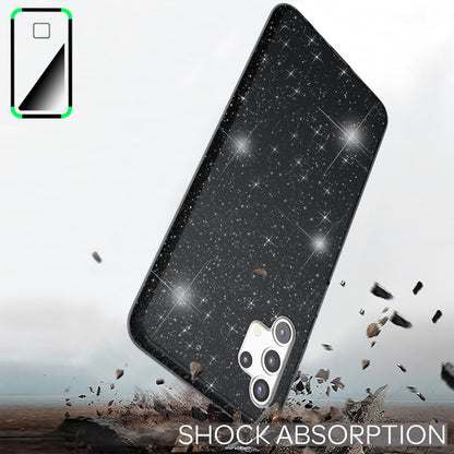 NALIA Glitzerhülle für Samsung Galaxy A32 5G – Funkelnder Glitzer-Look & Grip – SHINEPOP (Silikon Case) – Marke aus Berlin