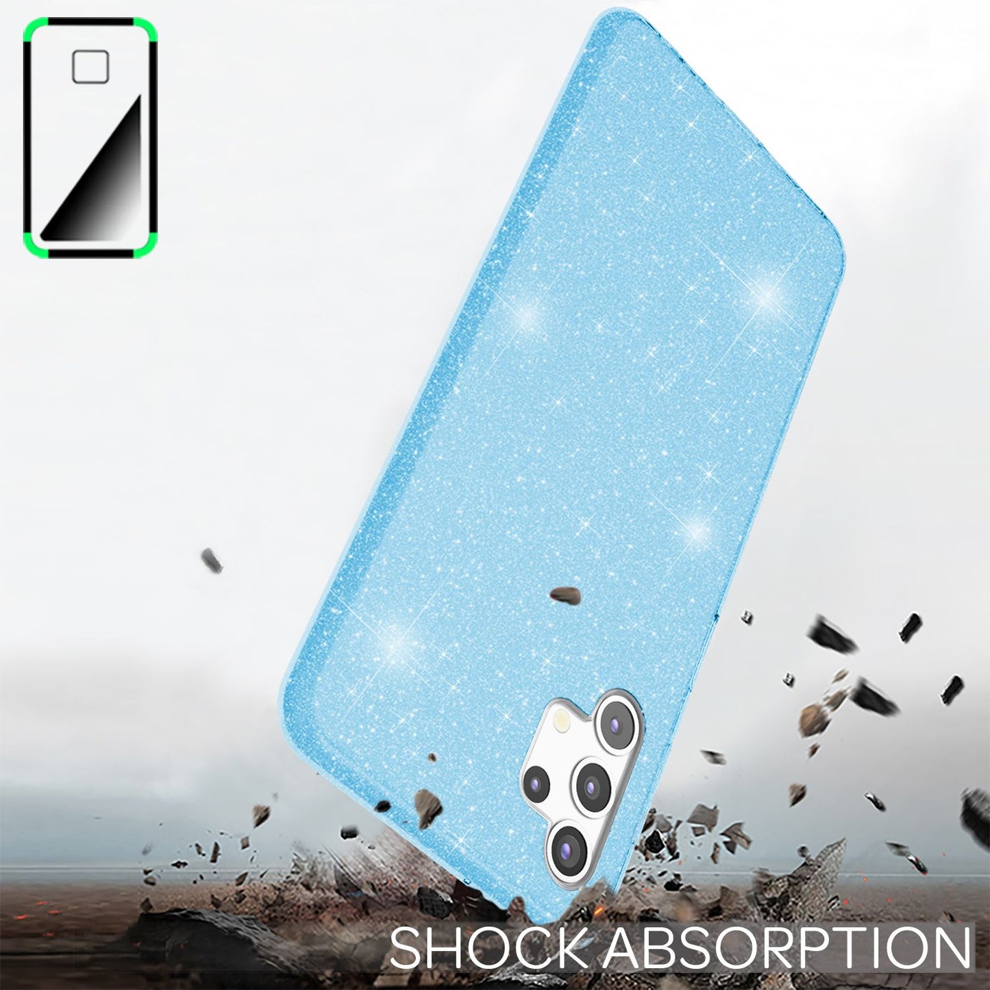NALIA Glitzerhülle für Samsung Galaxy A32 5G – Funkelnder Glitzer-Look & Grip – SHINEPOP (Silikon Case) – Marke aus Berlin