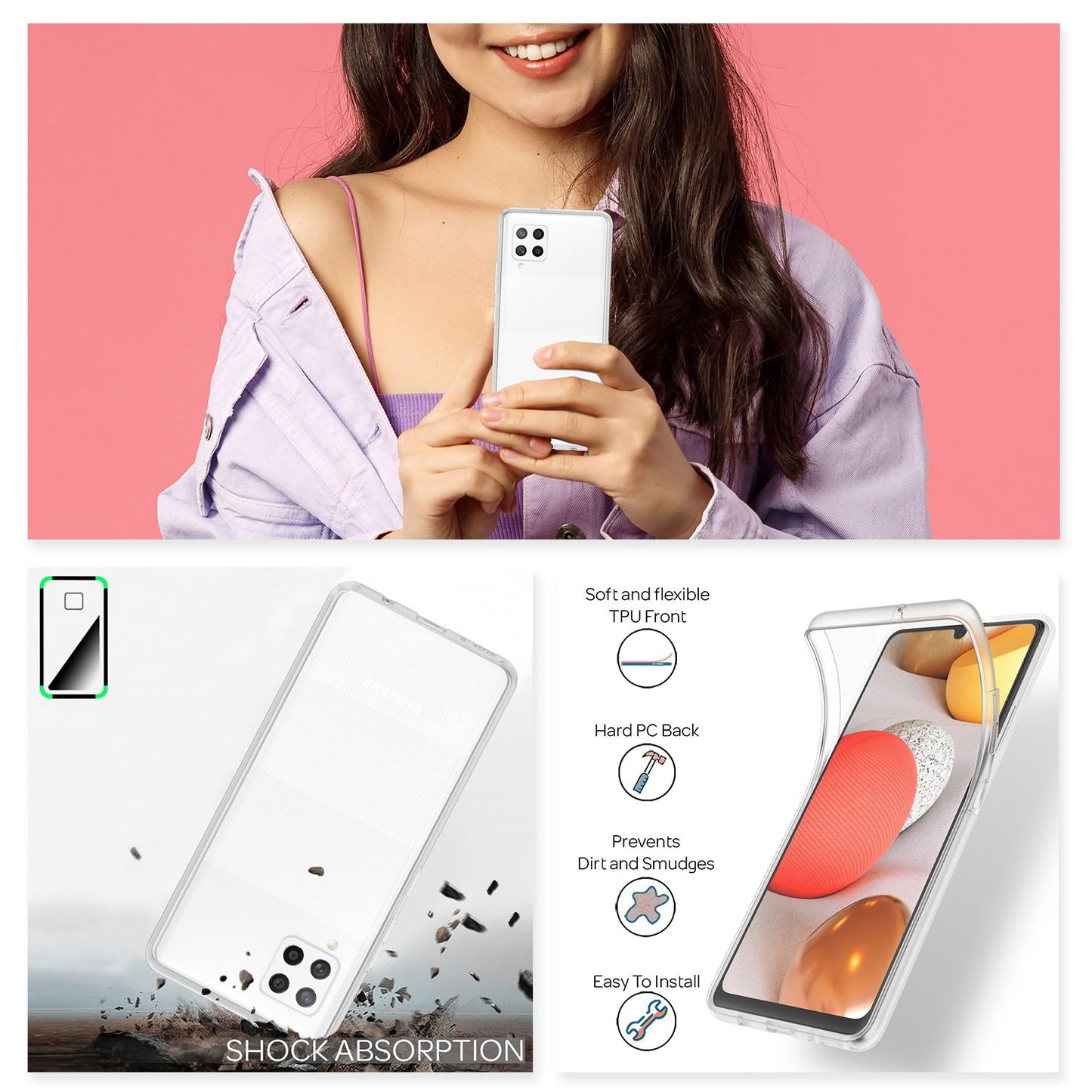 NALIA 360° Hülle für Samsung Galaxy A42 5G – Vorne & Hinten Schutz – 360GUARD (Full-Body Case) – Marke aus Berlin