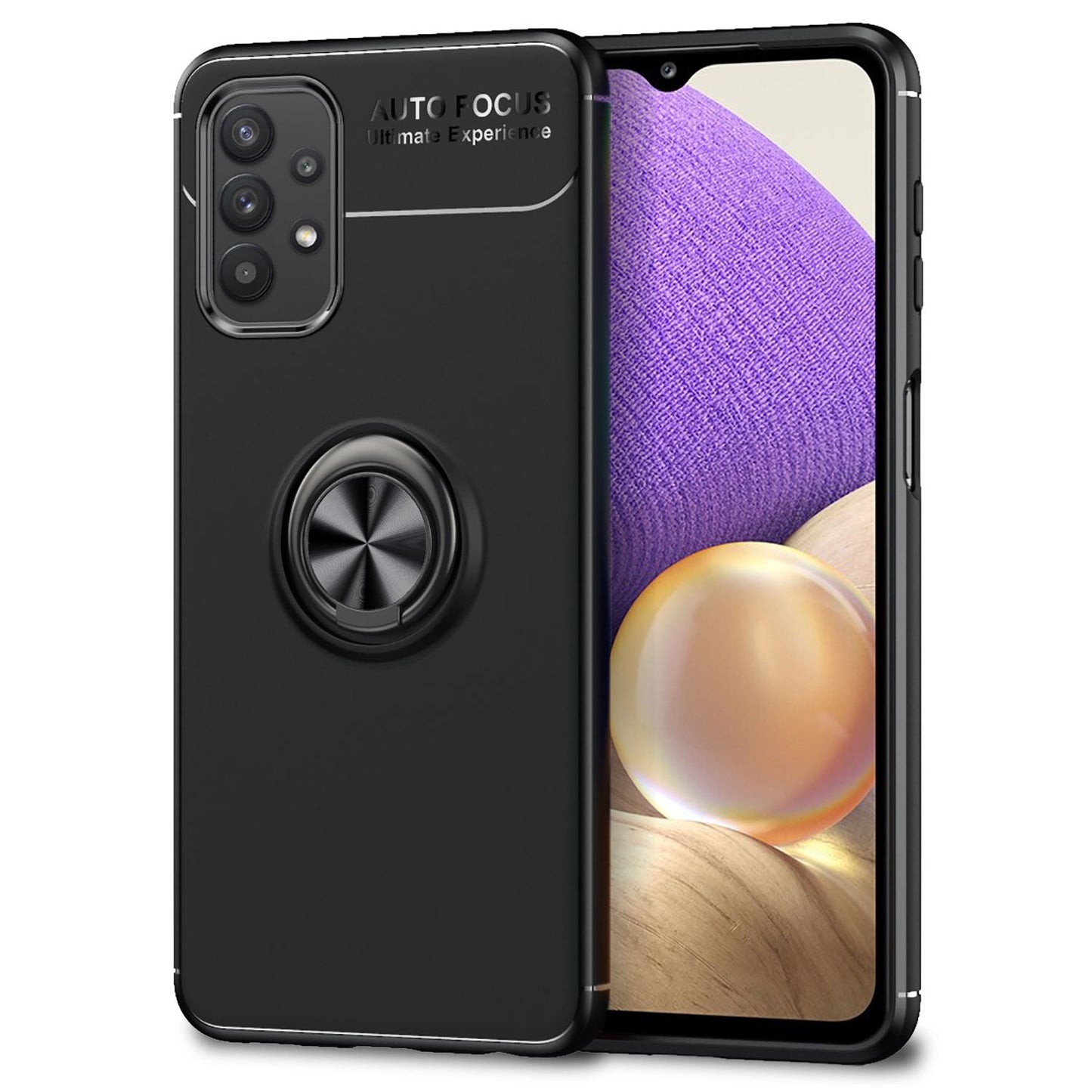 NALIA Ringhülle für Samsung Galaxy A32 5G – Ring-Ständer 360° & für Magnet-Halter – GRIP360 (Mattiertes Silikon Case) – Marke aus Berlin