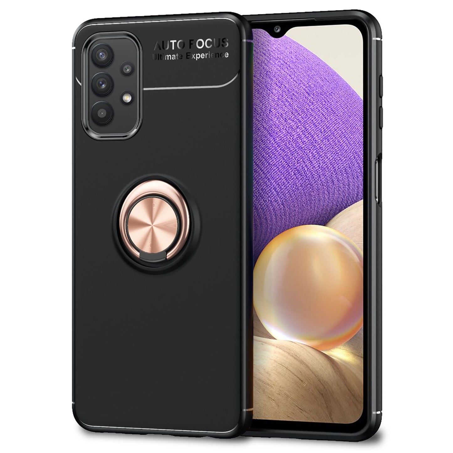 NALIA Ringhülle für Samsung Galaxy A32 5G – Ring-Ständer 360° & für Magnet-Halter – GRIP360 (Mattiertes Silikon Case) – Marke aus Berlin