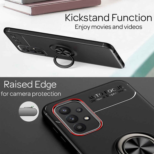 NALIA Ringhülle für Samsung Galaxy A32 5G – Ring-Ständer 360° & für Magnet-Halter – GRIP360 (Mattiertes Silikon Case) – Marke aus Berlin