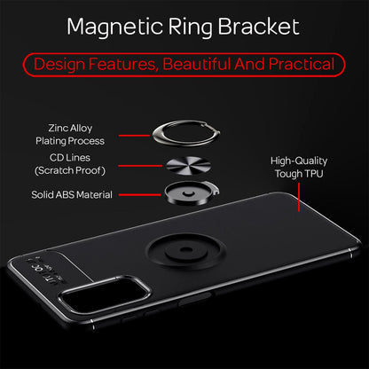 NALIA Ringhülle für Samsung Galaxy A32 5G – Ring-Ständer 360° & für Magnet-Halter – GRIP360 (Mattiertes Silikon Case) – Marke aus Berlin