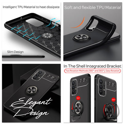 NALIA Ringhülle für Samsung Galaxy A32 5G – Ring-Ständer 360° & für Magnet-Halter – GRIP360 (Mattiertes Silikon Case) – Marke aus Berlin