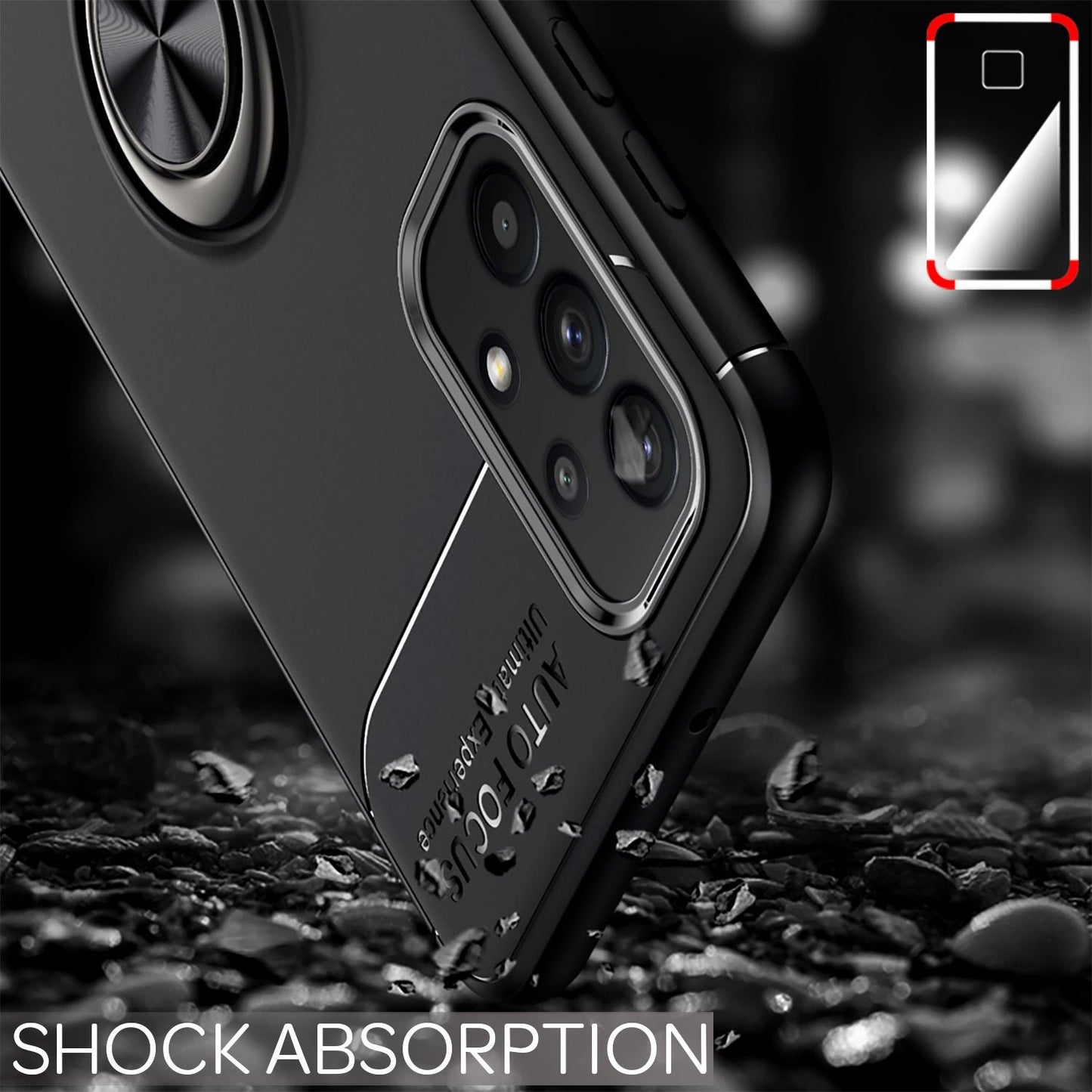 NALIA Ringhülle für Samsung Galaxy A32 5G – Ring-Ständer 360° & für Magnet-Halter – GRIP360 (Mattiertes Silikon Case) – Marke aus Berlin