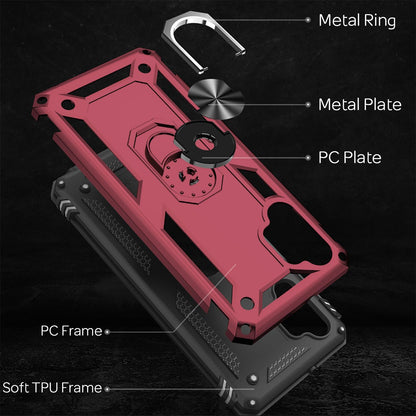NALIA Panzerhülle für Samsung Galaxy A32 5G – Ring-Ständer 360° & Magnet-Halterung Kompatibel – RINGDEFEND (Stoßfestes Outdoor Case) – Marke aus Berlin