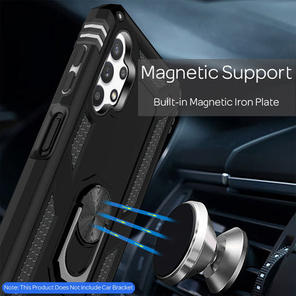 NALIA Panzerhülle für Samsung Galaxy A32 5G – Ring-Ständer 360° & Magnet-Halterung Kompatibel – RINGDEFEND (Stoßfestes Outdoor Case) – Marke aus Berlin
