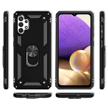 NALIA Panzerhülle für Samsung Galaxy A32 5G – Ring-Ständer 360° & Magnet-Halterung Kompatibel – RINGDEFEND (Stoßfestes Outdoor Case) – Marke aus Berlin