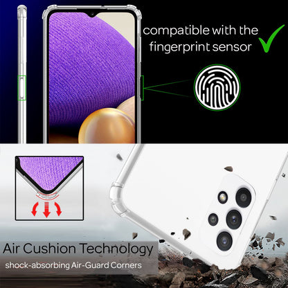 NALIA Handykette für Samsung Galaxy A32 5G – Transparentes Hybrid-Case & Band – HANGIT (Anti-Gelb Rückseite & Verstellbar) – Marke aus Berlin