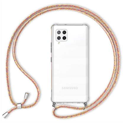 NALIA Handykette für Samsung Galaxy A42 5G – Transparentes Hybrid-Case & Band – HANGIT (Anti-Gelb Rückseite & Verstellbar) – Marke aus Berlin