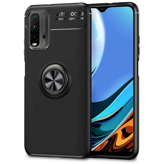 NALIA Ringhülle für Xiaomi Redmi 9T – Ring-Ständer 360° & für Magnet-Halter – GRIP360 (Mattiertes Silikon Case) – Marke aus Berlin