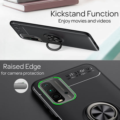 NALIA Ringhülle für Xiaomi Redmi 9T – Ring-Ständer 360° & für Magnet-Halter – GRIP360 (Mattiertes Silikon Case) – Marke aus Berlin