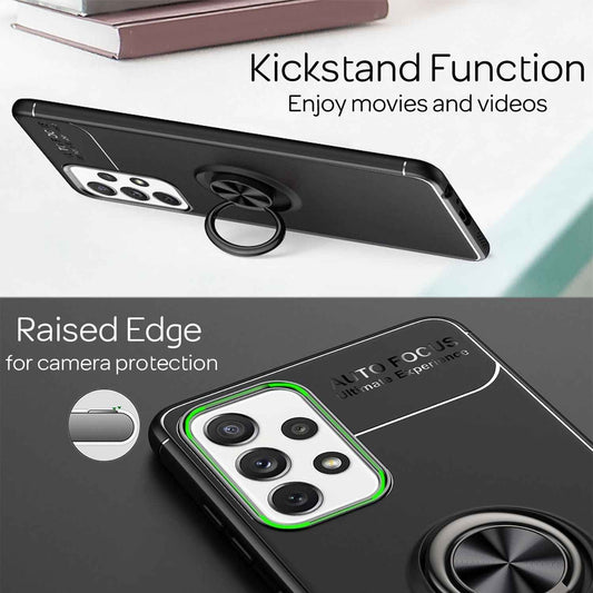 NALIA Ringhülle für Samsung Galaxy A72 – Ring-Ständer 360° & für Magnet-Halter – GRIP360 (Mattiertes Silikon Case) – Marke aus Berlin