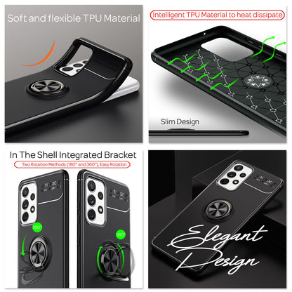 NALIA Ringhülle für Samsung Galaxy A72 – Ring-Ständer 360° & für Magnet-Halter – GRIP360 (Mattiertes Silikon Case) – Marke aus Berlin