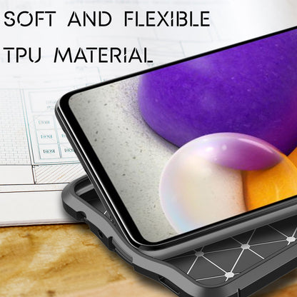 NALIA Design Case kompatibel mit Samsung Galaxy A72 Hülle, Leder Look Stylische Handyhülle Stoßfeste Silikon Schutzhülle, Slim Phone Backcover Skin Dünne Handy-Tasche Cover Etui Robust - Schwarz