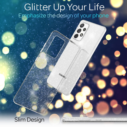 NALIA Glitzerhülle für Samsung Galaxy A72 – Funkelndes Silikon Case – DAZZLIN (Transparent & Stoßfest) – Marke aus Berlin
