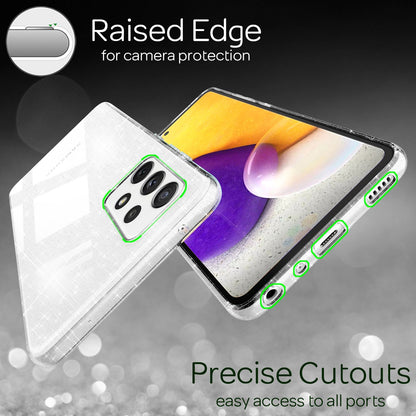 NALIA Glitzerhülle für Samsung Galaxy A72 – Funkelndes Silikon Case – DAZZLIN (Transparent & Stoßfest) – Marke aus Berlin