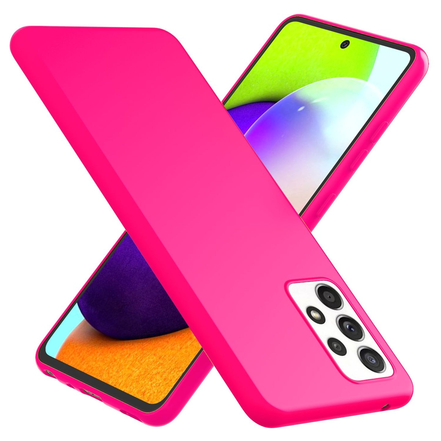 NALIA Neon Silikonhülle für Samsung Galaxy A52 / A52 5G / A52s 5G – Soft-Touch & Signal-Neon – NEONSHOCK (Matte Schutzhülle) – Marke aus Berlin