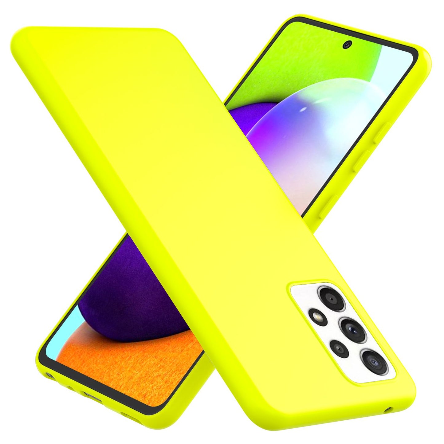 NALIA Neon Silikonhülle für Samsung Galaxy A52 / A52 5G / A52s 5G – Soft-Touch & Signal-Neon – NEONSHOCK (Matte Schutzhülle) – Marke aus Berlin