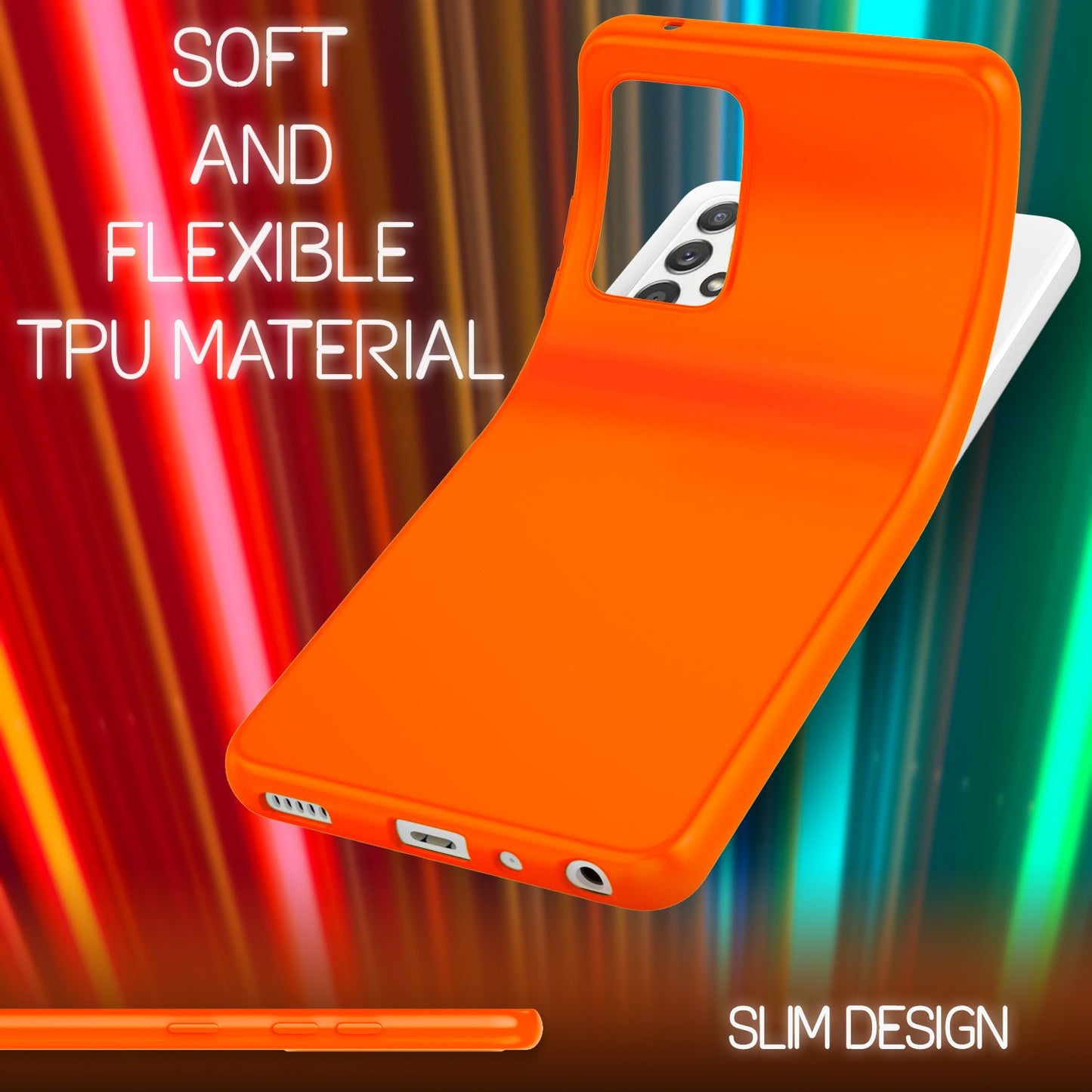 NALIA Neon Silikonhülle für Samsung Galaxy A52 / A52 5G / A52s 5G – Soft-Touch & Signal-Neon – NEONSHOCK (Matte Schutzhülle) – Marke aus Berlin
