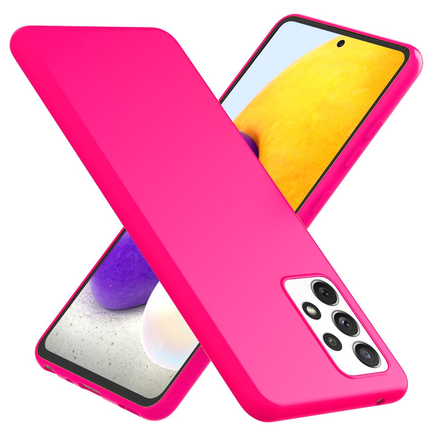NALIA Neon Silikonhülle für Samsung Galaxy A72 – Soft-Touch & Signal-Neon – NEONSHOCK (Matte Schutzhülle) – Marke aus Berlin