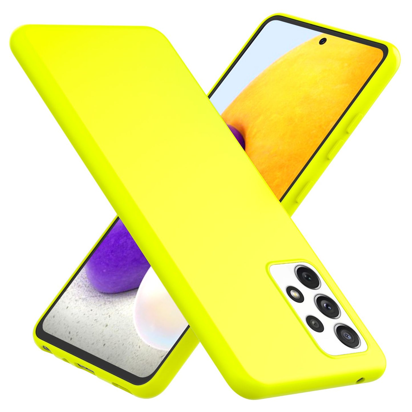 NALIA Neon Silikonhülle für Samsung Galaxy A72 – Soft-Touch & Signal-Neon – NEONSHOCK (Matte Schutzhülle) – Marke aus Berlin