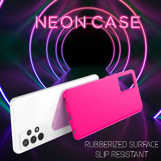 NALIA Neon Silikonhülle für Samsung Galaxy A72 – Soft-Touch & Signal-Neon – NEONSHOCK (Matte Schutzhülle) – Marke aus Berlin