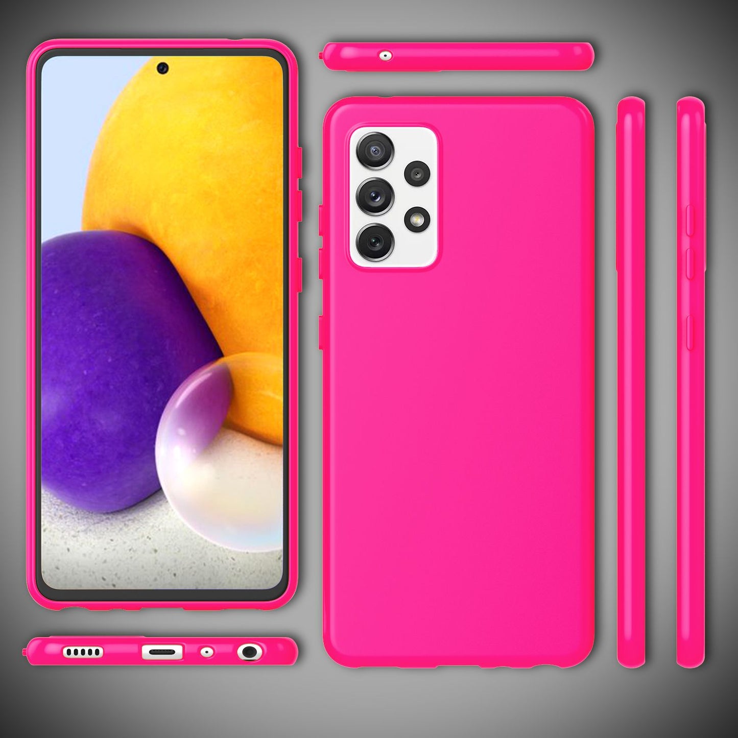 NALIA Neon Silikonhülle für Samsung Galaxy A72 – Soft-Touch & Signal-Neon – NEONSHOCK (Matte Schutzhülle) – Marke aus Berlin