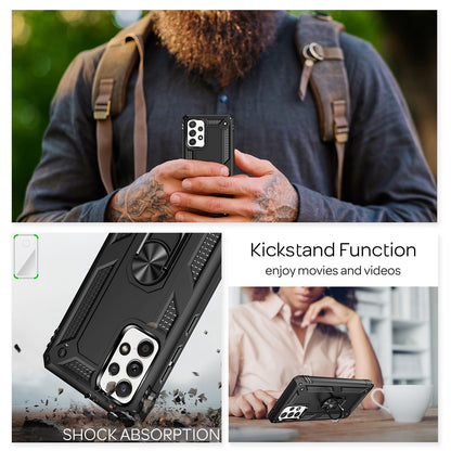 NALIA Panzerhülle für Samsung Galaxy A52 / A52 5G / A52s 5G – Ring-Ständer 360° & Magnet-Halterung Kompatibel – RINGDEFEND (Stoßfestes Outdoor Case) – Marke aus Berlin