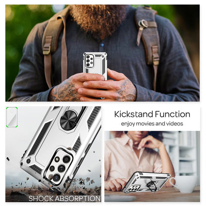 NALIA Panzerhülle für Samsung Galaxy A52 / A52 5G / A52s 5G – Ring-Ständer 360° & Magnet-Halterung Kompatibel – RINGDEFEND (Stoßfestes Outdoor Case) – Marke aus Berlin