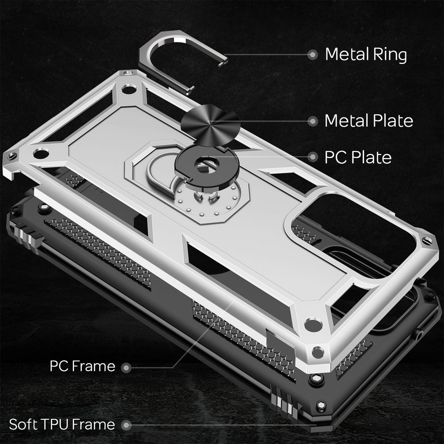 NALIA Panzerhülle für Samsung Galaxy A52 / A52 5G / A52s 5G – Ring-Ständer 360° & Magnet-Halterung Kompatibel – RINGDEFEND (Stoßfestes Outdoor Case) – Marke aus Berlin