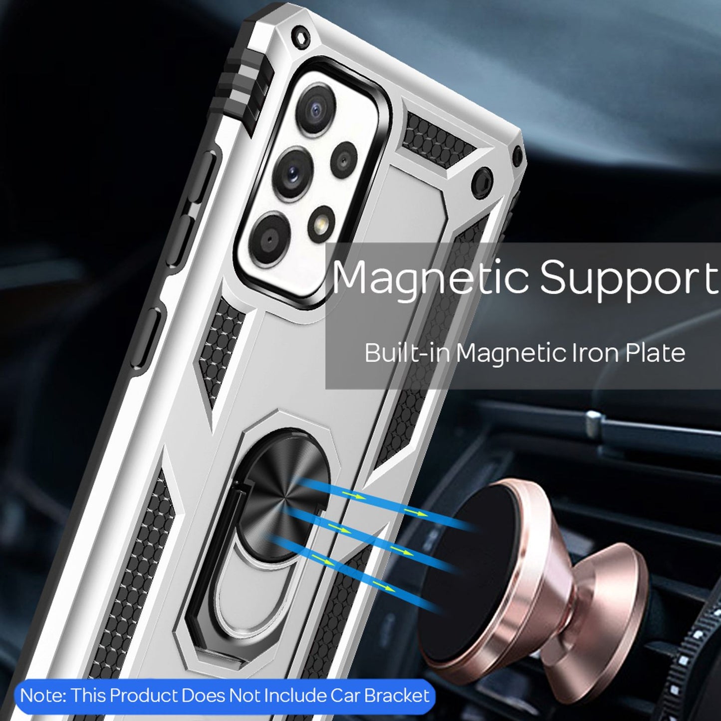 NALIA Panzerhülle für Samsung Galaxy A52 / A52 5G / A52s 5G – Ring-Ständer 360° & Magnet-Halterung Kompatibel – RINGDEFEND (Stoßfestes Outdoor Case) – Marke aus Berlin