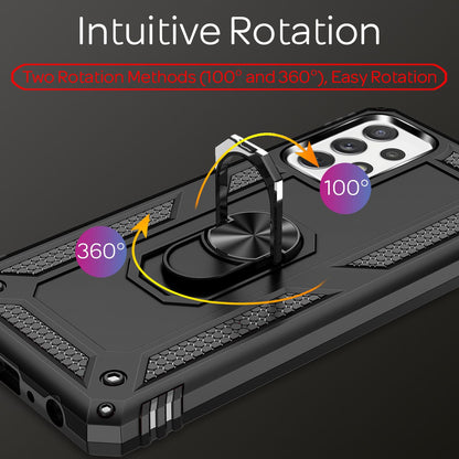 NALIA Panzerhülle für Samsung Galaxy A72 – Ring-Ständer 360° & Magnet-Halterung Kompatibel – RINGDEFEND (Stoßfestes Outdoor Case) – Marke aus Berlin