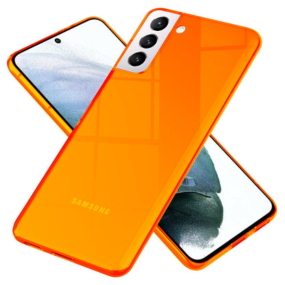 NALIA Neon Silikonhülle für Samsung Galaxy S21 – Knallige Signal-Farbe & Linsenschutz – VIBE (Transparentes Case) – Marke aus Berlin
