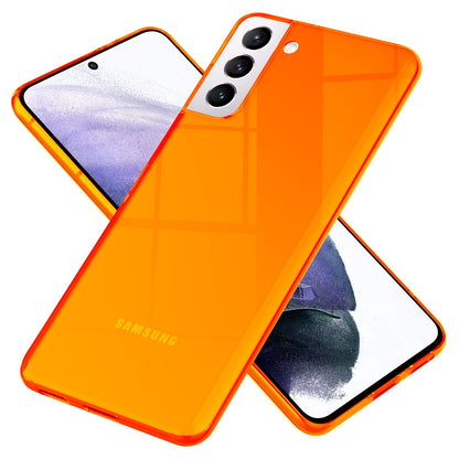 NALIA Neon Silikonhülle für Samsung Galaxy S21 Plus – Knallige Signal-Farbe & Linsenschutz – VIBE (Transparentes Case) – Marke aus Berlin
