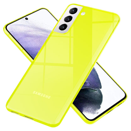 NALIA Neon Silikonhülle für Samsung Galaxy S21 Plus – Knallige Signal-Farbe & Linsenschutz – VIBE (Transparentes Case) – Marke aus Berlin