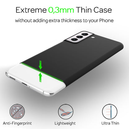 NALIA Ultra Slim Hardcase für Samsung Galaxy S21 – Matt & 0.3mm Dünn – PHANTOM (Dünnes Cover & Kamera-Vollschutz) – Marke aus Berlin