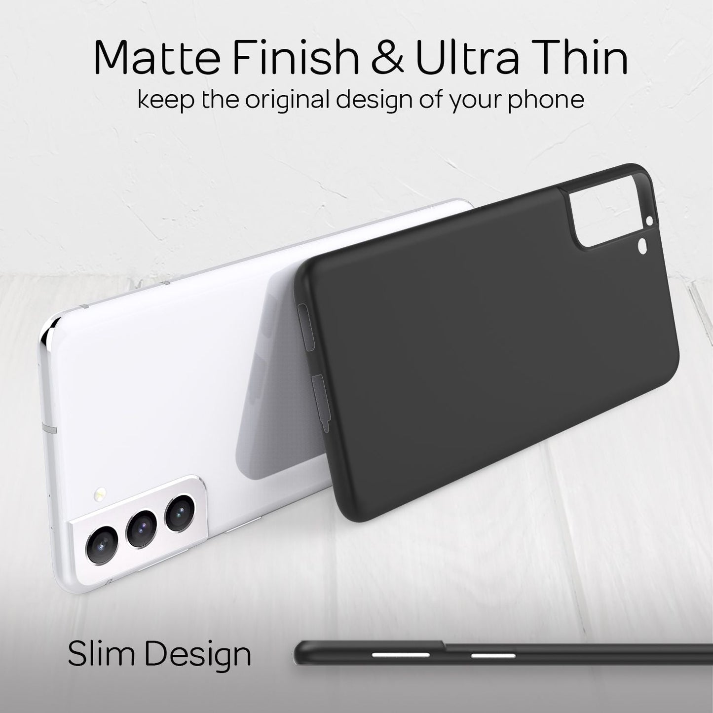 NALIA Ultra Slim Hardcase für Samsung Galaxy S21 Plus – Matt & 0.3mm Dünn – PHANTOM (Dünnes Cover & Kamera-Vollschutz) – Marke aus Berlin