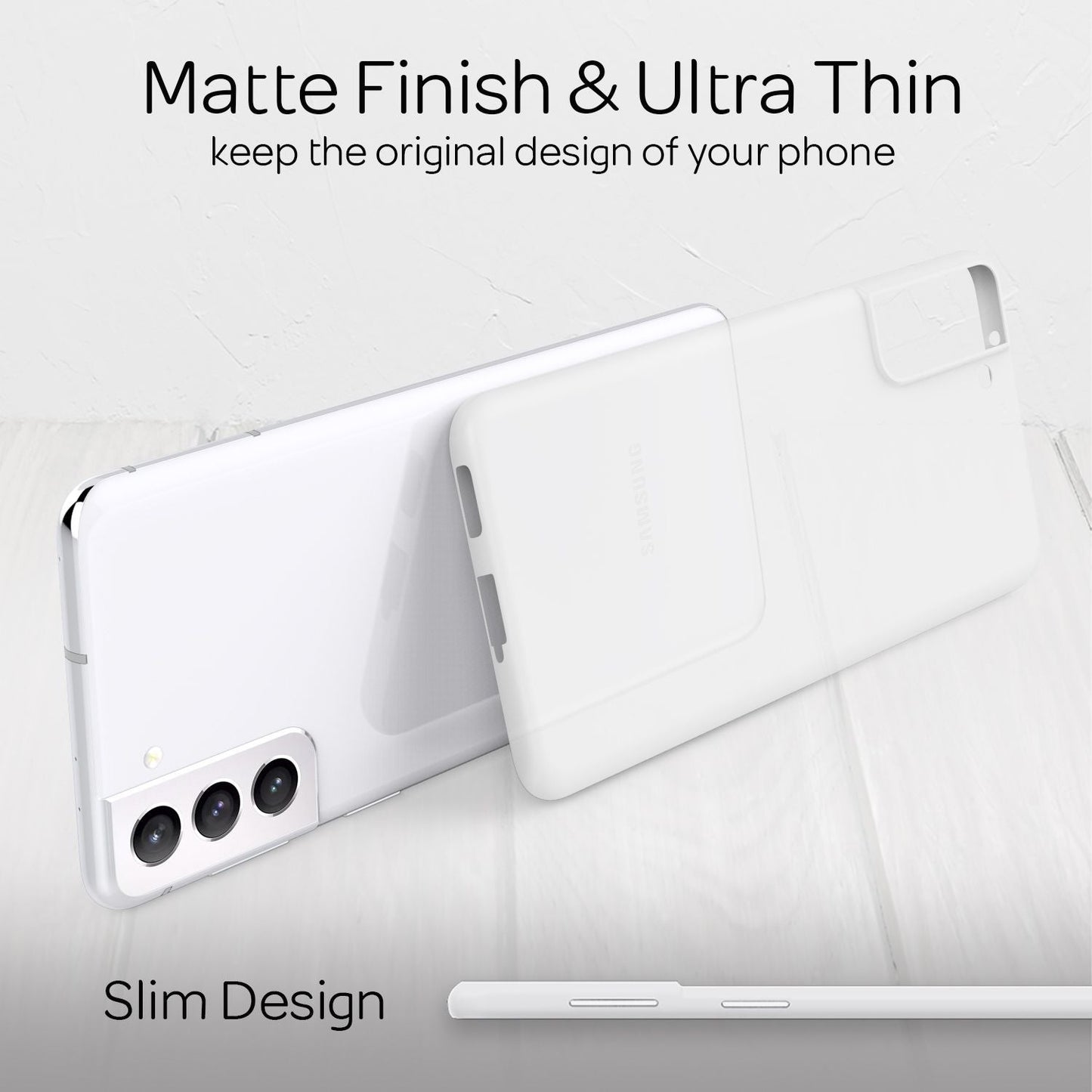 NALIA Ultra Slim Hardcase für Samsung Galaxy S21 Plus – Matt & 0.3mm Dünn – PHANTOM (Dünnes Cover & Kamera-Vollschutz) – Marke aus Berlin