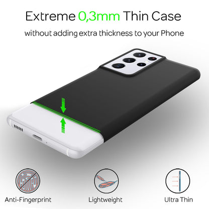 NALIA Ultra Slim Hardcase für Samsung Galaxy S21 Ultra – Matt & 0.3mm Dünn – PHANTOM (Dünnes Cover & Kamera-Vollschutz) – Marke aus Berlin