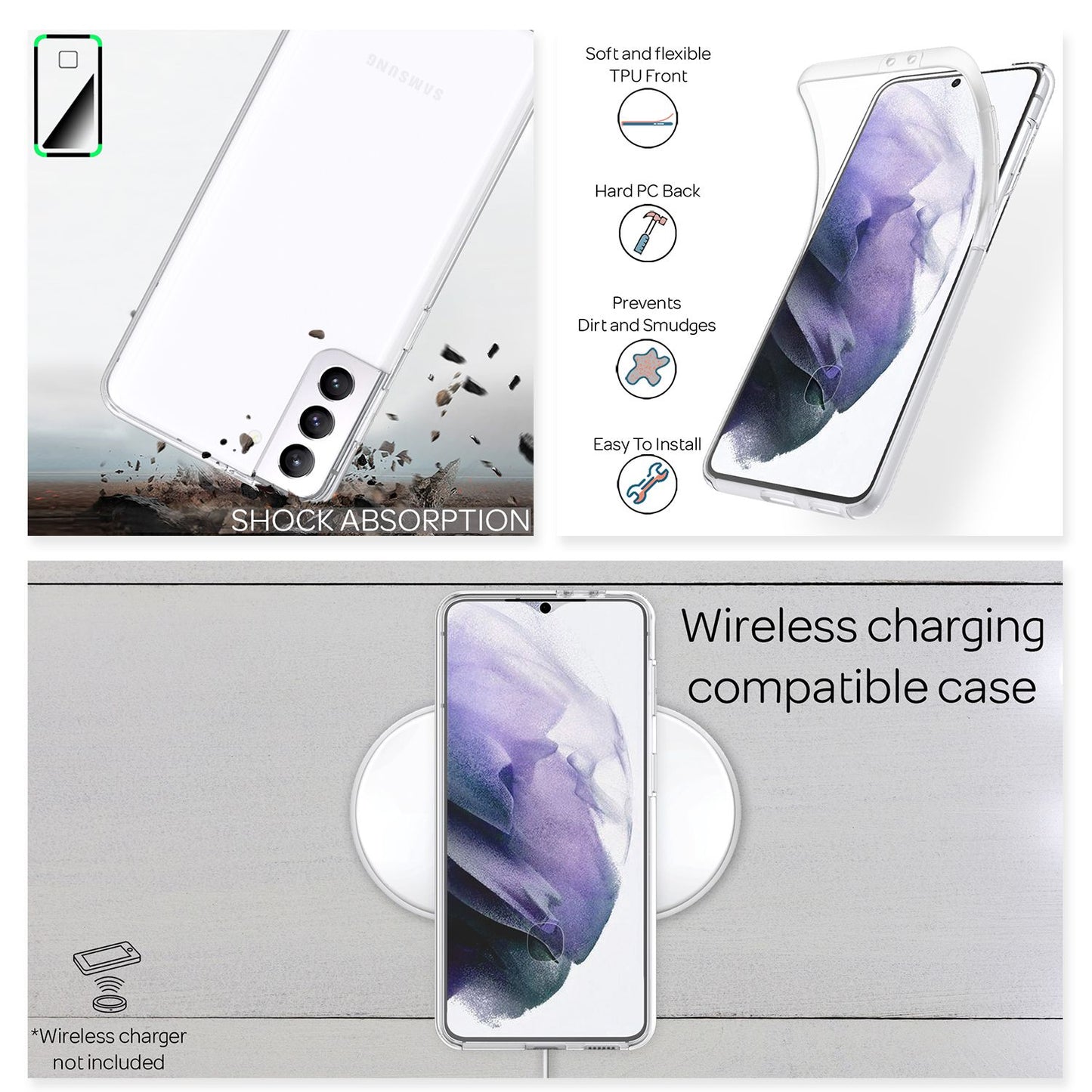 NALIA 360° Hülle für Samsung Galaxy S21 Plus – Vorne & Hinten Schutz – 360GUARD (Full-Body Case) – Marke aus Berlin