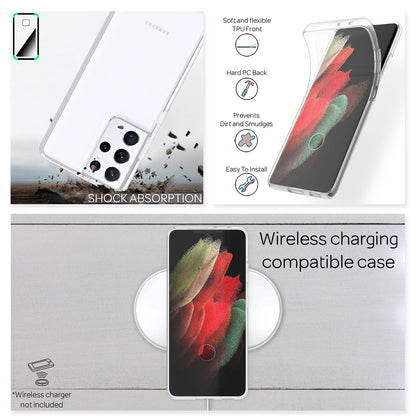 NALIA 360° Hülle für Samsung Galaxy S21 Ultra – Vorne & Hinten Schutz – 360GUARD (Full-Body Case) – Marke aus Berlin