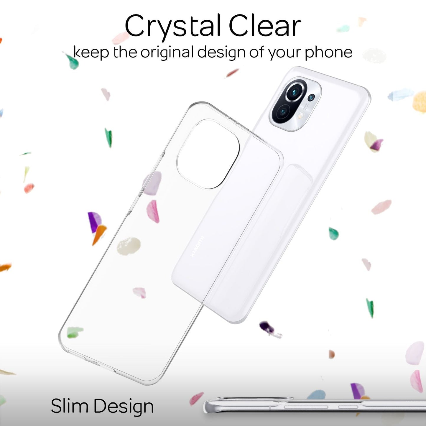 NALIA Transparente Silikonhülle für Xiaomi Mi 11 – Anti-Gelb & Rutschfest – GLAZE (Handyhülle Kristallklar, Schlank & Stoßfest) – Marke aus Berlin