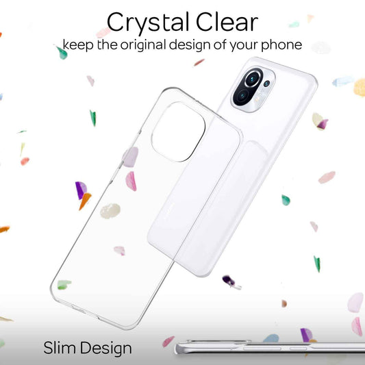 NALIA Transparente Silikonhülle für Xiaomi Mi 11 – Anti-Gelb & Rutschfest – GLAZE (Handyhülle Kristallklar, Schlank & Stoßfest) – Marke aus Berlin